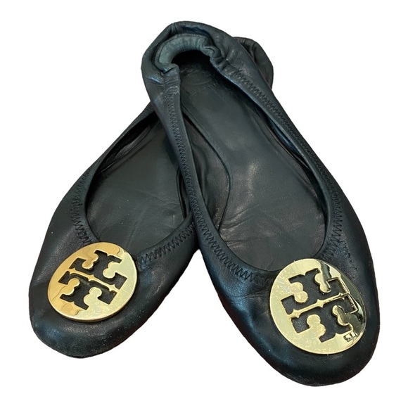 Tory Burch Shoes - Tory Burch Black Leather Reva Flats Sz 8